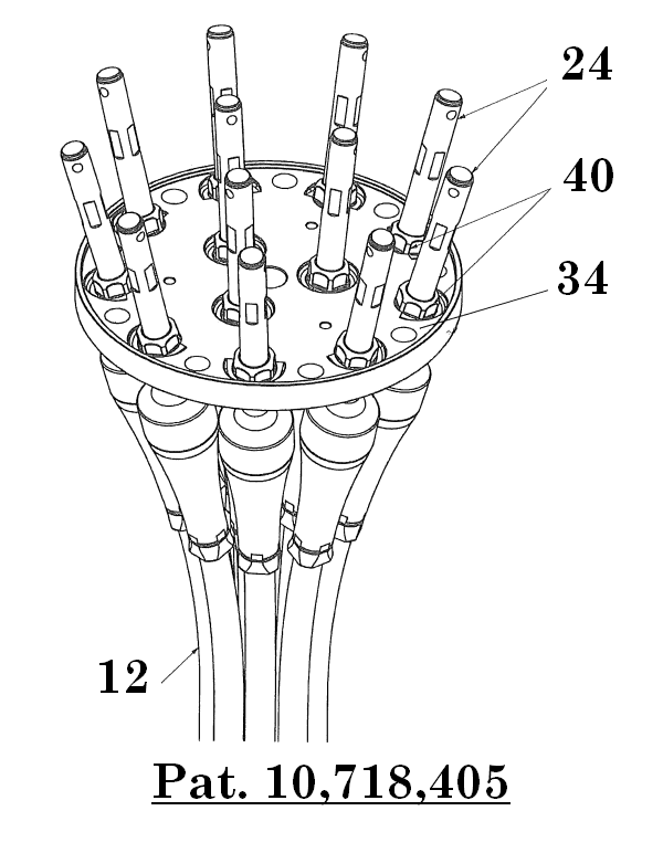 Figure 10: Perspective view, showing all 12 terminations attached to the collector.