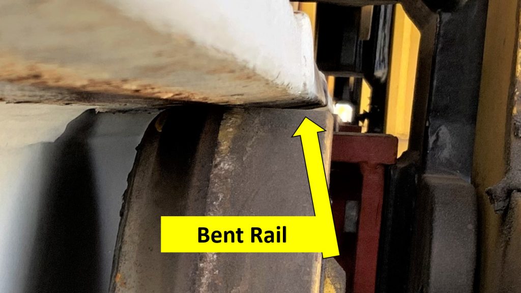 bent rail. Photo by Dennis O'Rourke