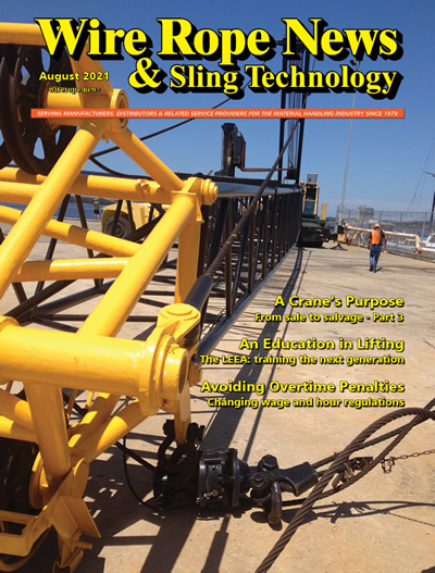 cover of August issue of Wire Rope News & Sling Technology