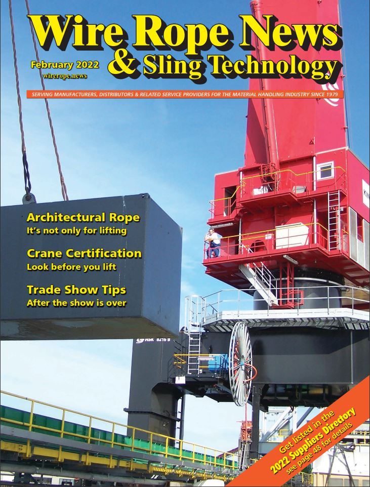 February 2022 cover of Wire Rope News & Sling Technology magazine