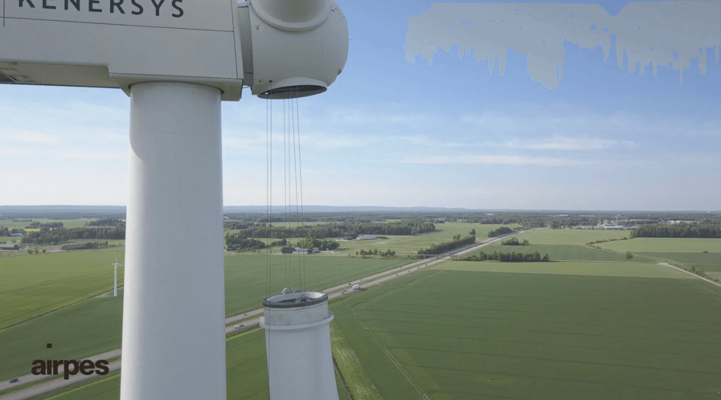 Crosby Airpes craneless wind turbine rotor blade exchange system-bnr