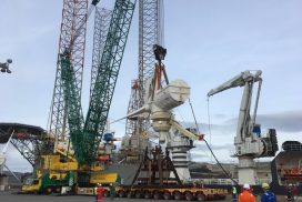 Modulift aberdeen tidal turbine final lift position