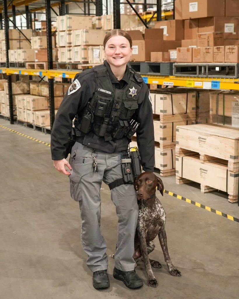 Deputy Joslin Carothers with Ozzy